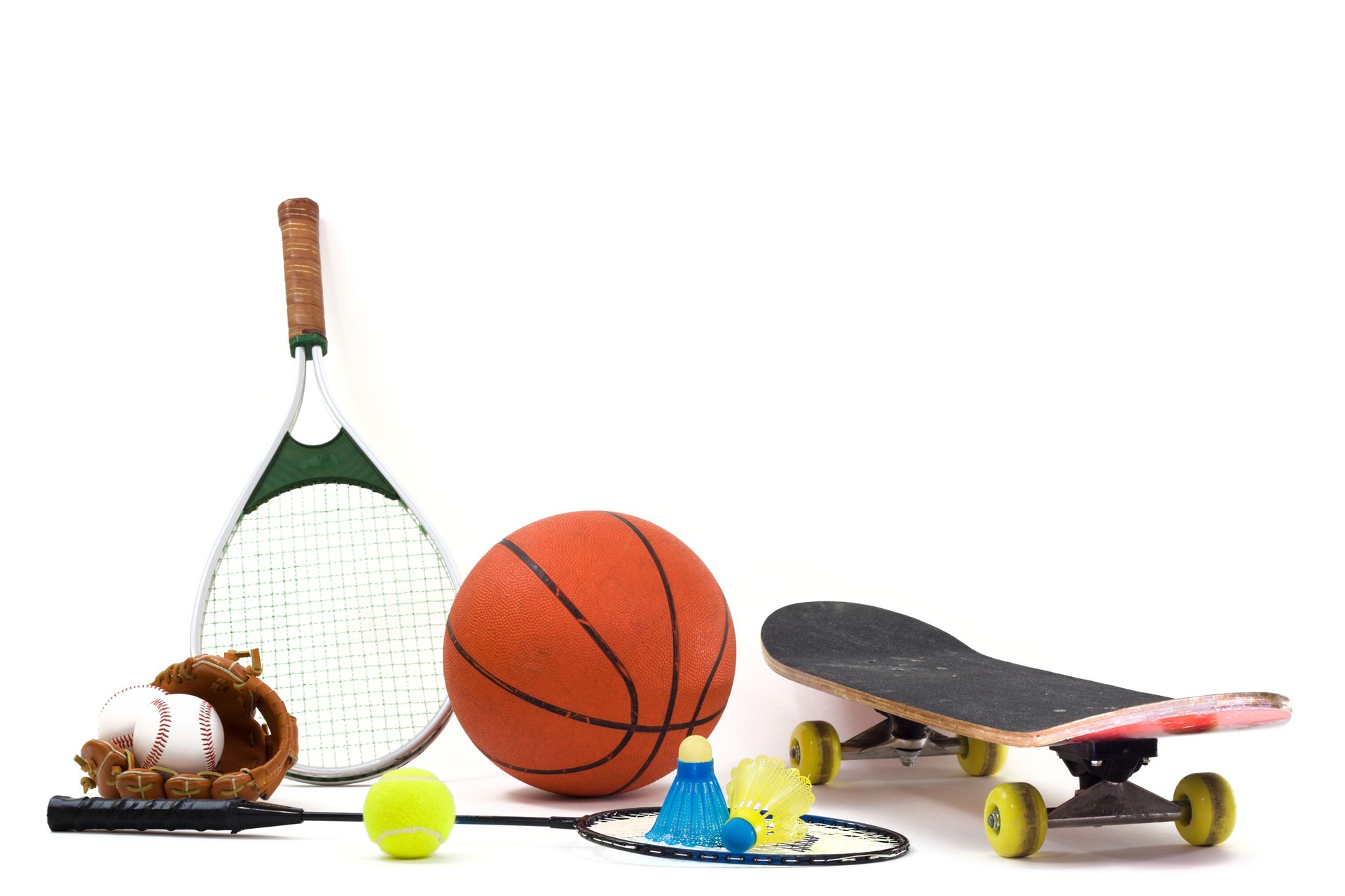 Sports Equipment On a White Background